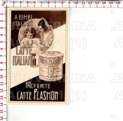 A2931 ILLUSTRATORE DELLA VALLE 1929 MILANO CITTA NAPOLI LATTE PLASMON PUBBLICITA
