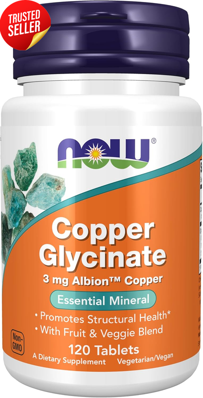 Copper Glycinate 3mg Albion 120 Tablet Structural Health Supplement Light Gray T