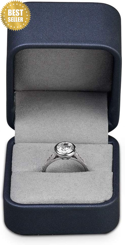 Engagement Ring Box Small Leather Ring Box for Wedding Proposal Ring Box Leather