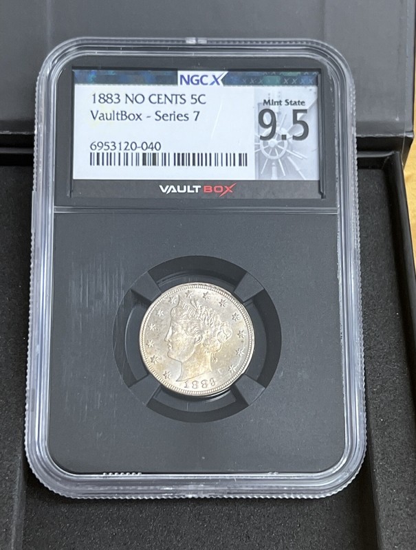 1883 No Cents NGCX 5C Liberty V Nickel Mint State