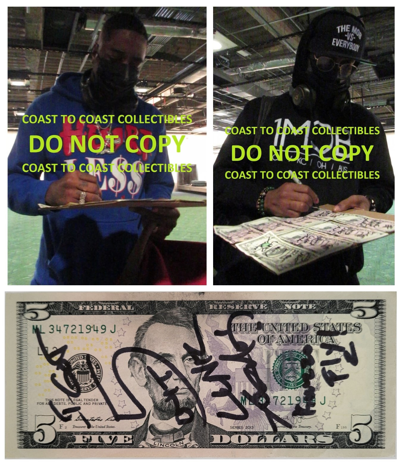 The LUNIZ Yuckmouth ?I GOT 5 ON IT? signed 5 Dollar Bill COA proof autographed STAR The LUNIZ Yuckmouth ?I GOT 5 ON IT? signed 5 Dollar Bill COA proof autographed STAR