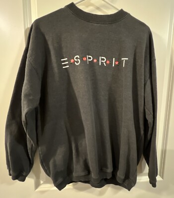 vintage esprit sweatshirt gray size 21x205 made in usa distressed spellout 194579082394