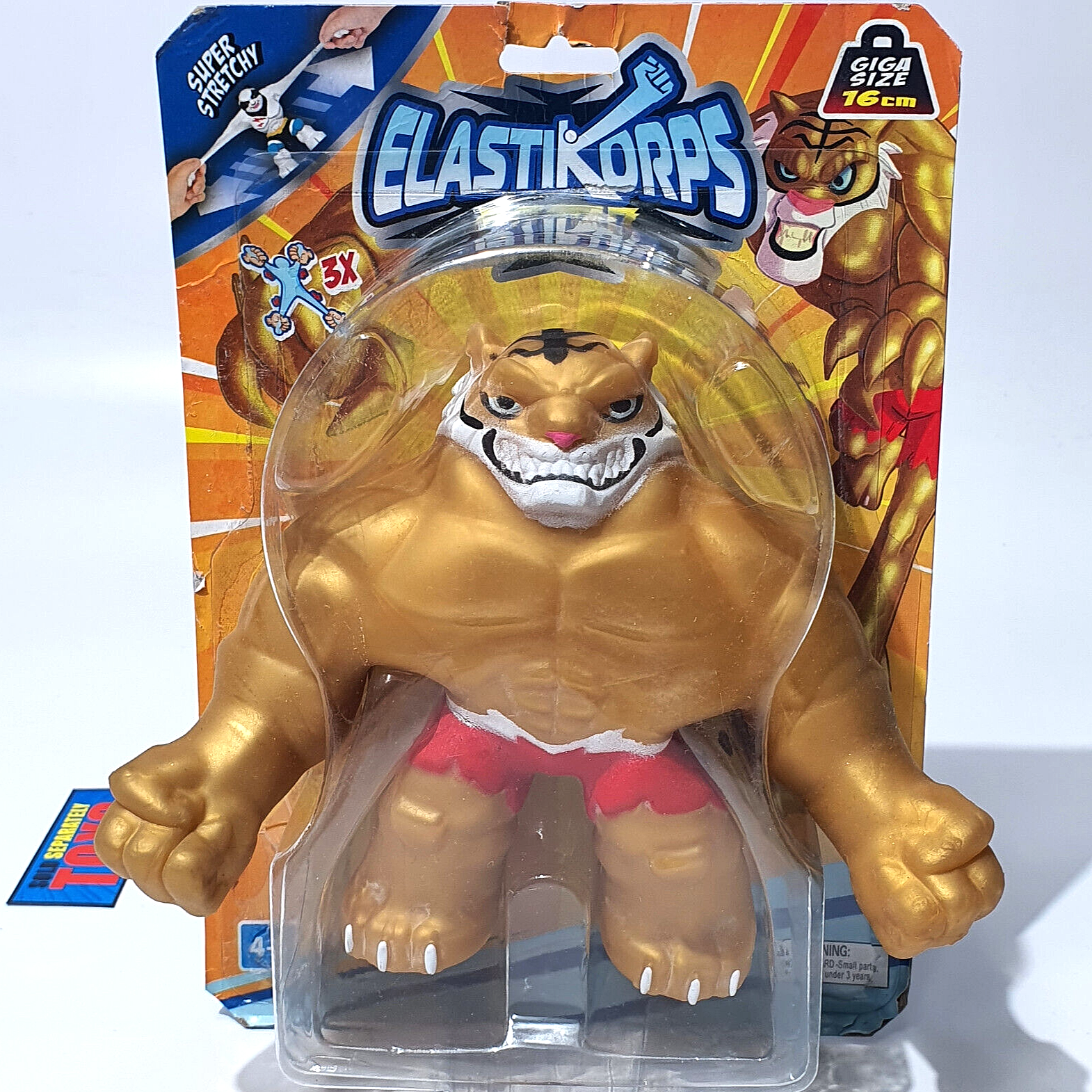 ElastiKorps Fighter GOLD TIGER figure squish stretch cat