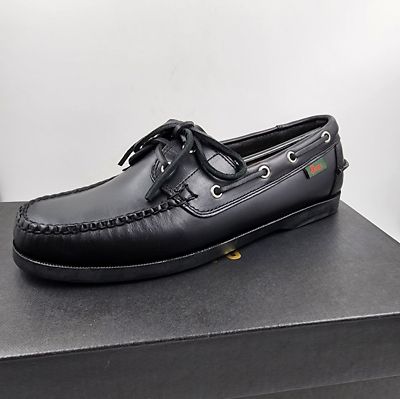 G.H. Bass Co. Hampton Boat Leather Shoes Men s 8 Black Slip On