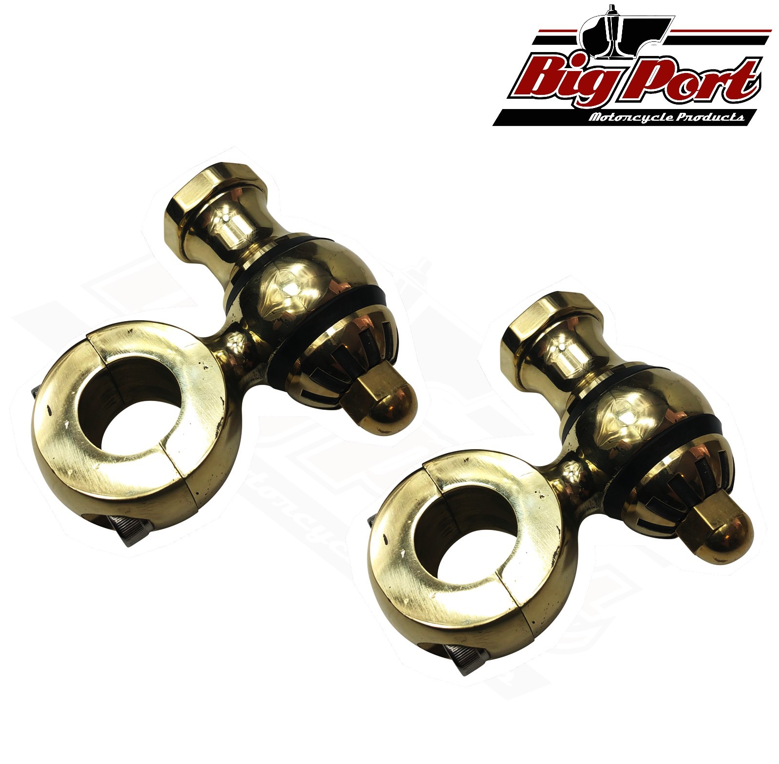 Brass Vintage Motorcycle 7/8" Handlebar Low Riser Clamp Harley Bobber 2