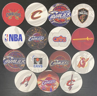 Lot Of 15 Cleveland Cavaliers Basketball 4   Round Cardboard Coasters Gift Idea