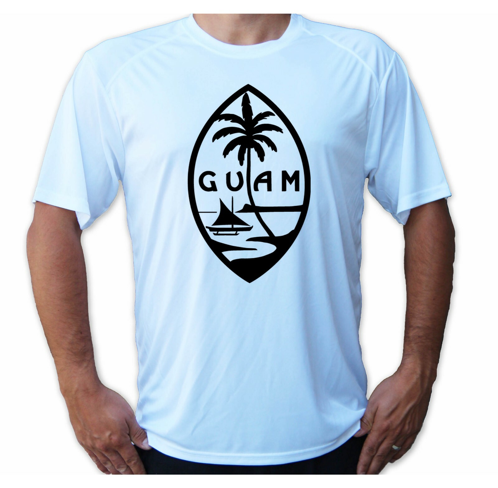 Guam⭐︎ Guam Seal Flag Beach Sport Boat UPF 50 T-Shirt UV Protection