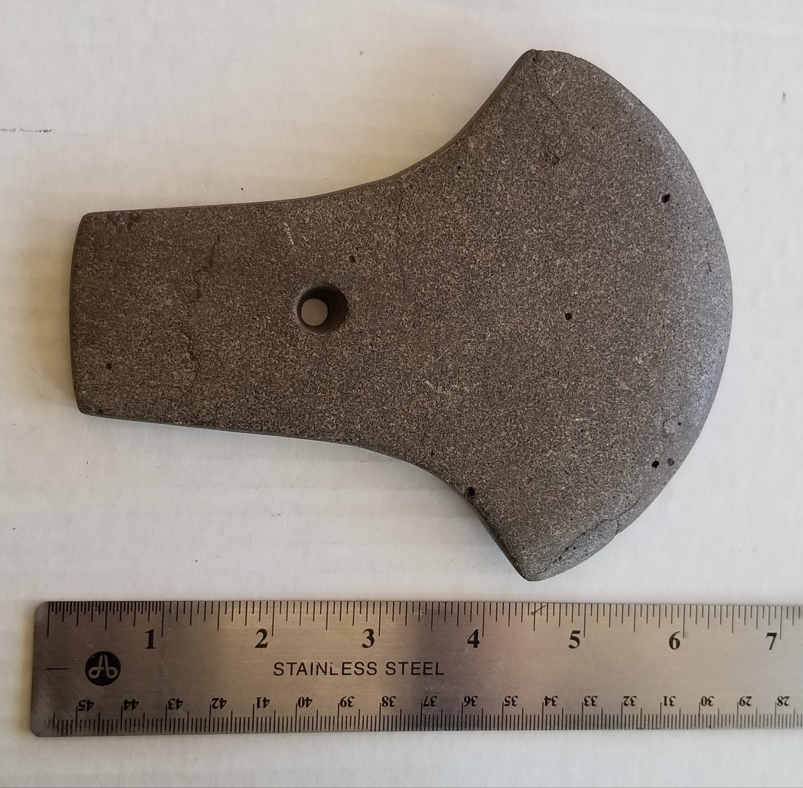 Authentic Drilled Granate Spatulate/Spud/Axe/Pendant Indian Artifact Missouri