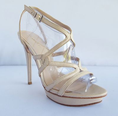 New Pelle Moda Farah2 Dress Sandals Cream Pearlized Nappa Size 9.5 M