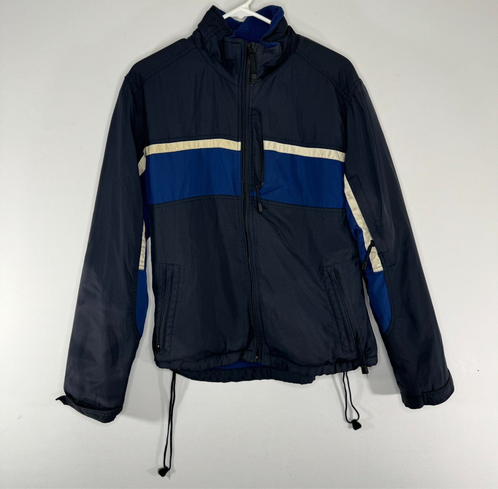 ジャケット・アウター marka TRUCK JACKET NAVY size:2 Vintage Old Navy Track Circa 1994 Navy White Stripe Size