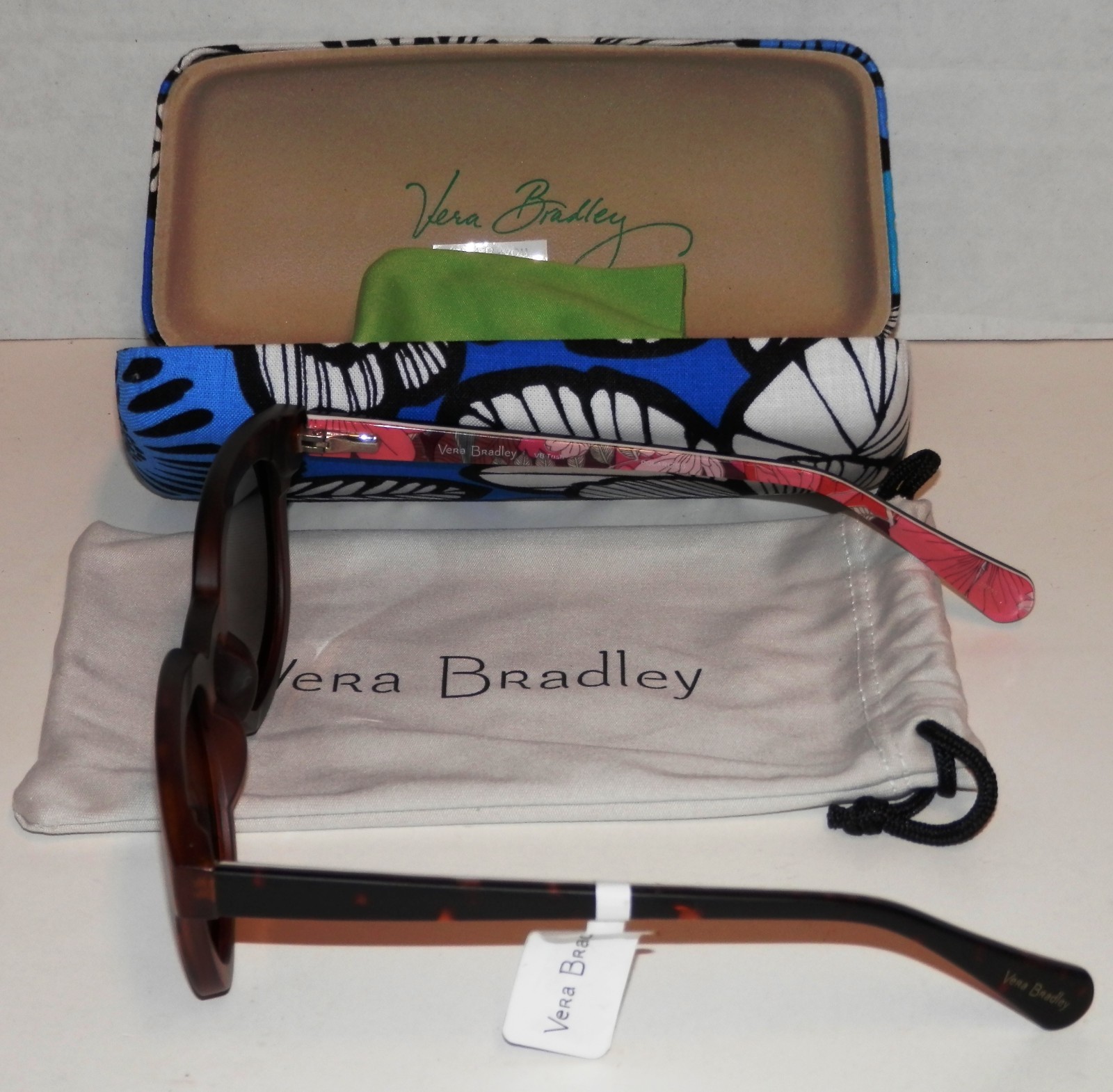 NEW VERA BRADLEY TRISH BOHEMIAN BLOOMS 48[]24 146 BROWN WOMEN SUNGLASSES W/CASE