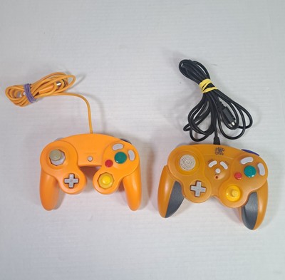 Nintendo GameCube 3rd Party Controller Lot Of 2 Hip Gear Unbranded Orange Tested