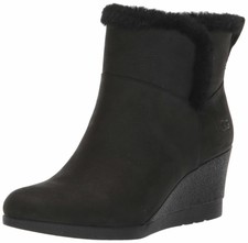 Brand New UGG Devorah Black Waterproof Leather/Sheepskin Wedge Boot US 5/EU 36 | eBay