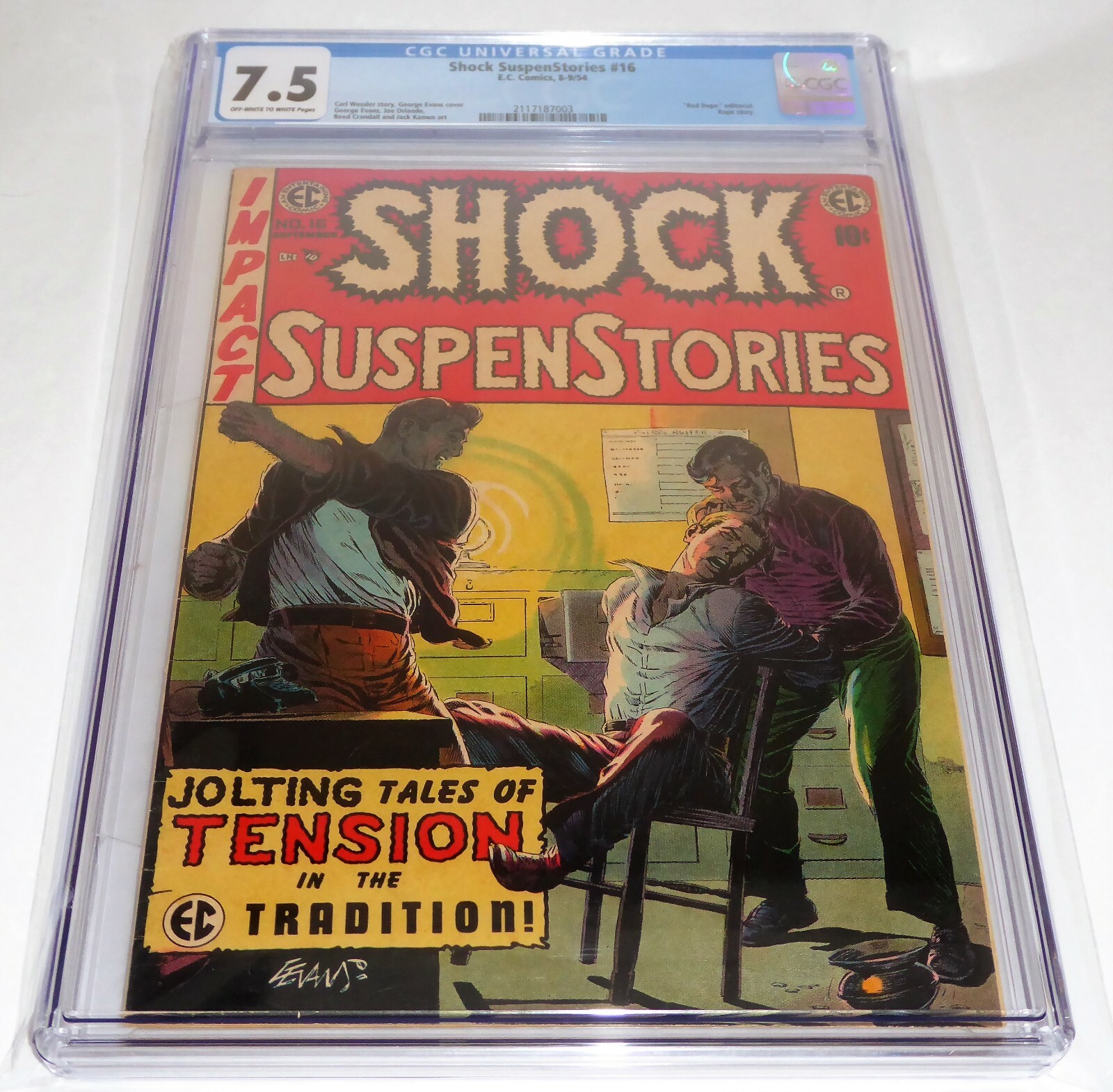 Shock SuspenStories #16 EC Comic CGC Universal Grade 7.5 "Red Dupe" Rape Story🔥