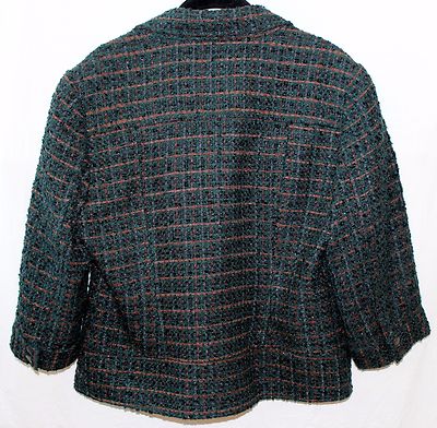 Women's COLDWATER CREEK CLASSIC Green and Brown Lined Zip Up Blazer Size 10 #62