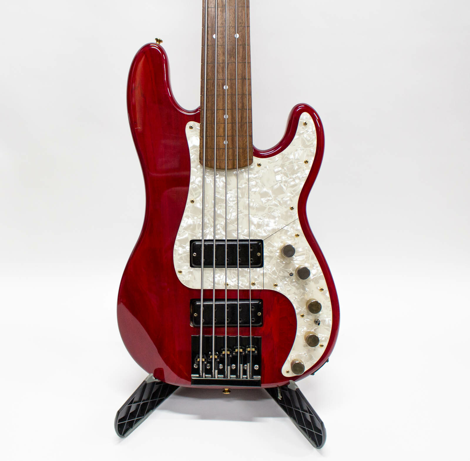 1996 Squier Fretless 5 String Electric Precision Bass - Red