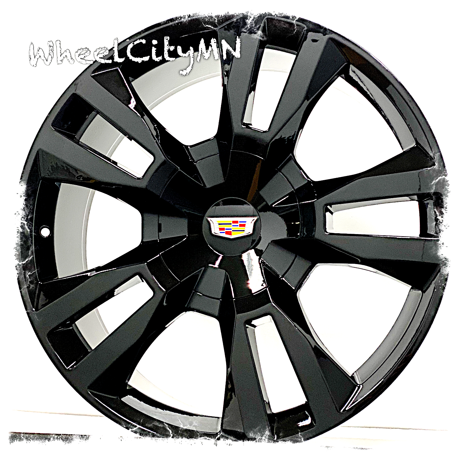 22 inch gloss black OE replica 5821 wheels fits Cadillac