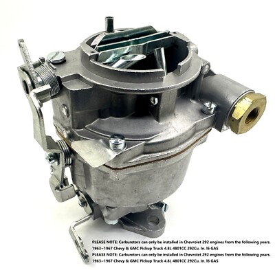 New 1963-1967 Chevy GMC Truck 292'' 4.8L 6 cyl Engine Rochester BV 1 Barrel carb