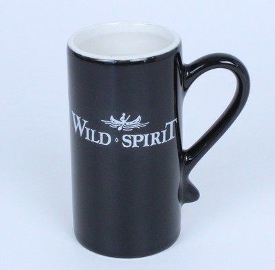 Wild Spirit Liqueur Mug Black Ceramic 6 oz Cup Paddle Your Own Canoe Excellent