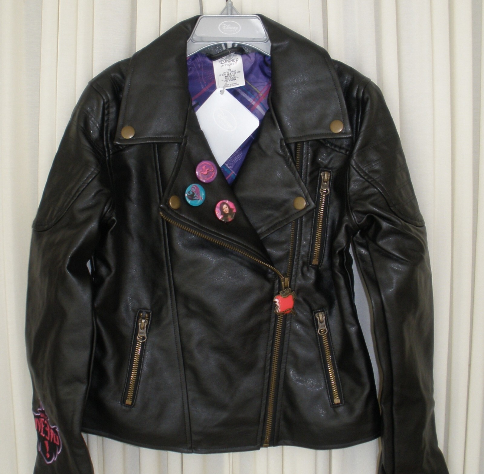Disney Store Descendants Moto Jacket Faux Leather Girls Size