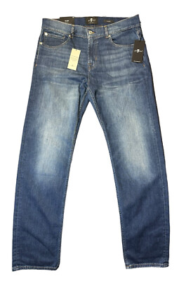 7 For All Mankind Jeans Slimmy Slim Straight Leg Stretch Italian Fabric Men's 36