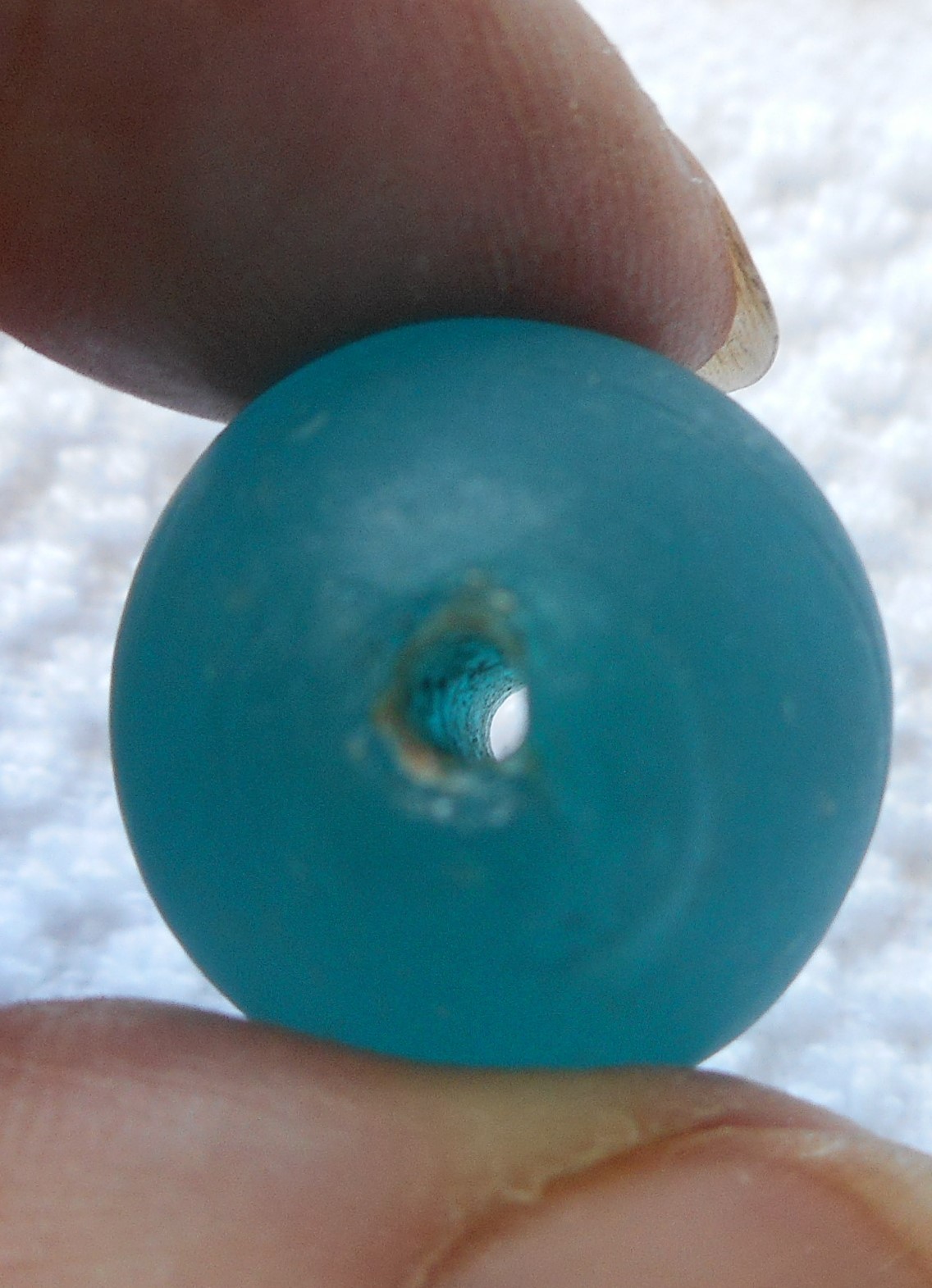 Vtg. rare old blue OVAL DUTCH antique bead 1