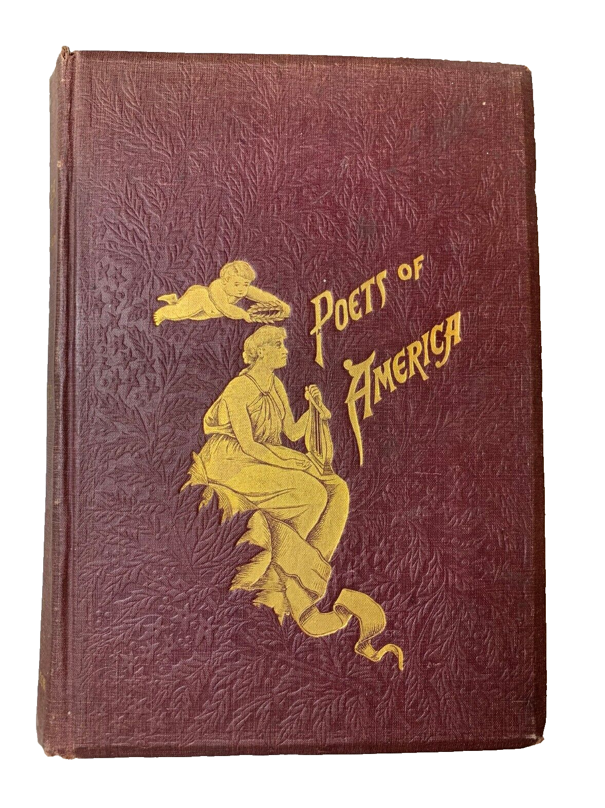 好評 Antique Victorian POETS of AMERICA 1890 Embossed Ornate コレクション
