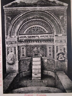 Pompeo Italy Postcard Early 1900s Rare Fountain Tile Mosaic 