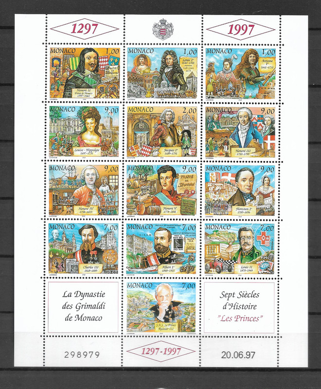 Monaco Serie NÂ°2112/2124  Annee 1997 Neuf ** Luxe  Top Affaire !!!!!!!!!!!!!!!