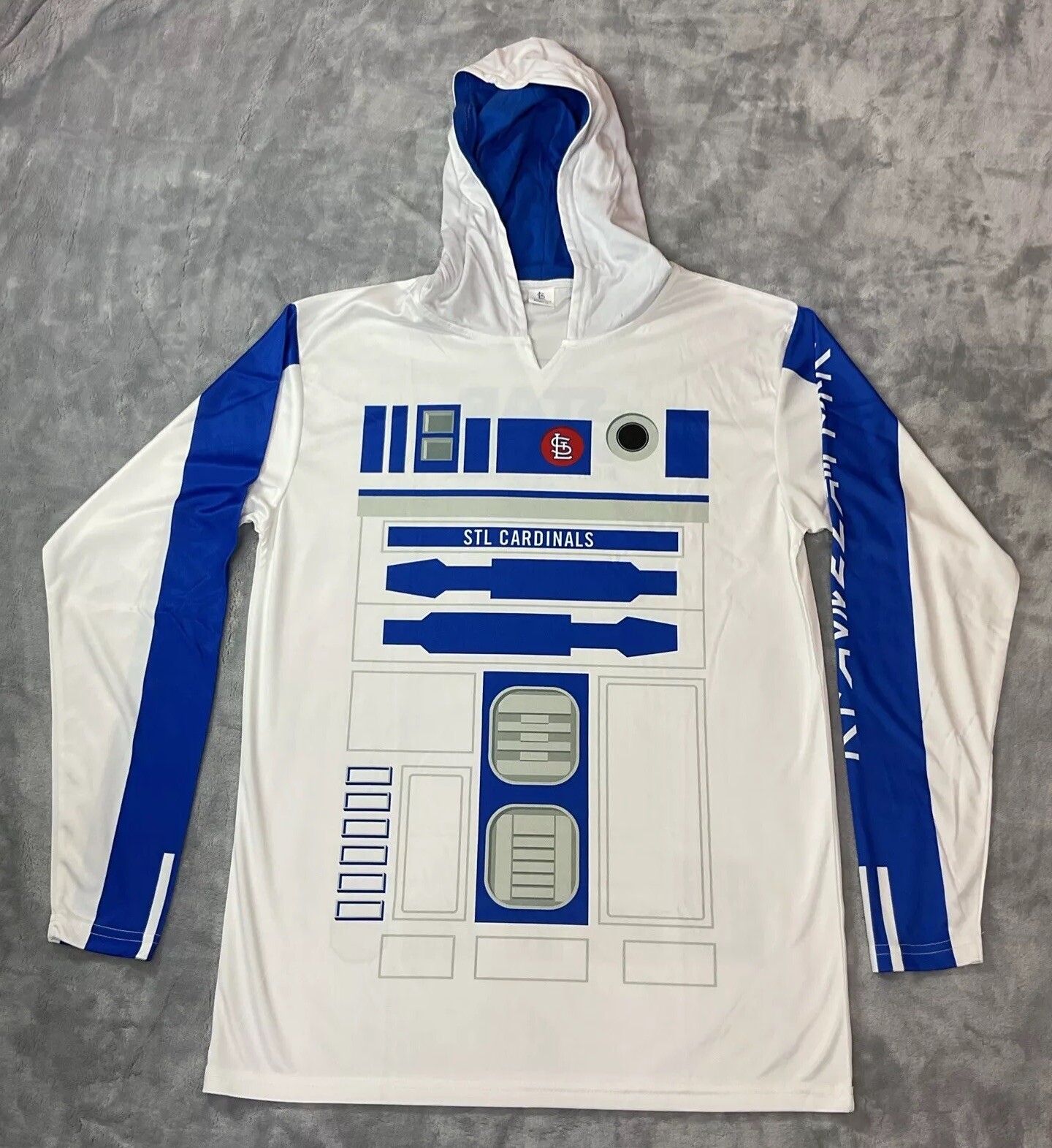 St. Louis Cardinals Star Wars R2-D2 Hooded Long Sleeve Shirt Small
