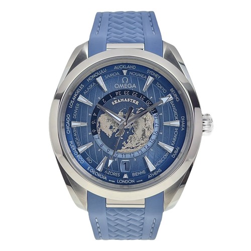 Pre-owned Omega Seamaster Aqua Terra Worldtimer Summer Blue 43mm Automatic Watch