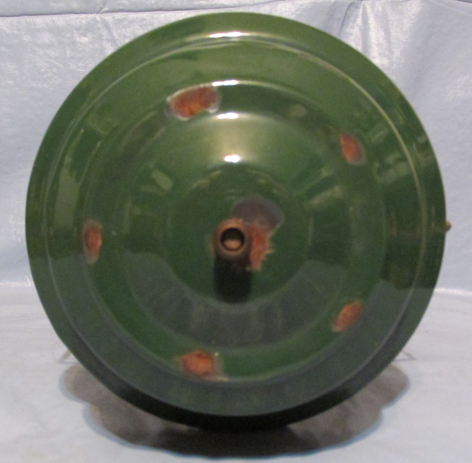 Vintage 1979 Green Coleman Double Mantle Lantern W- Glass Camping Fishing Sports