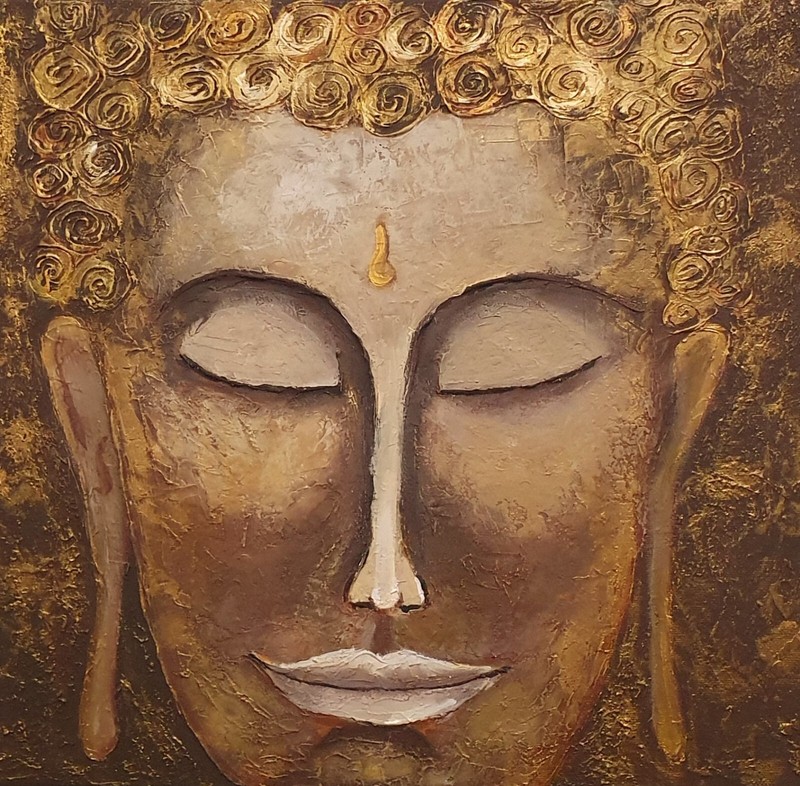 Deep Gold Canvas Acrilic Painting.