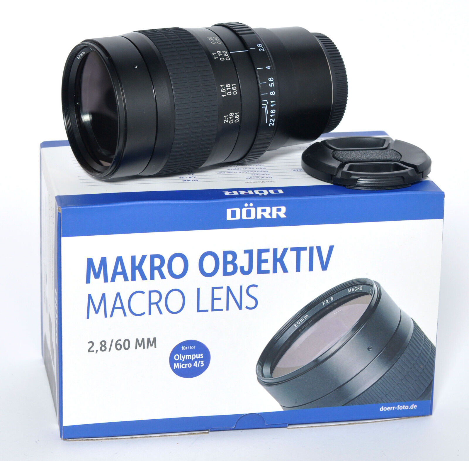 Drr Makro Objektiv 60mm f/2, 8 MFT fr Panasonic Olympus 2x Vergrerung