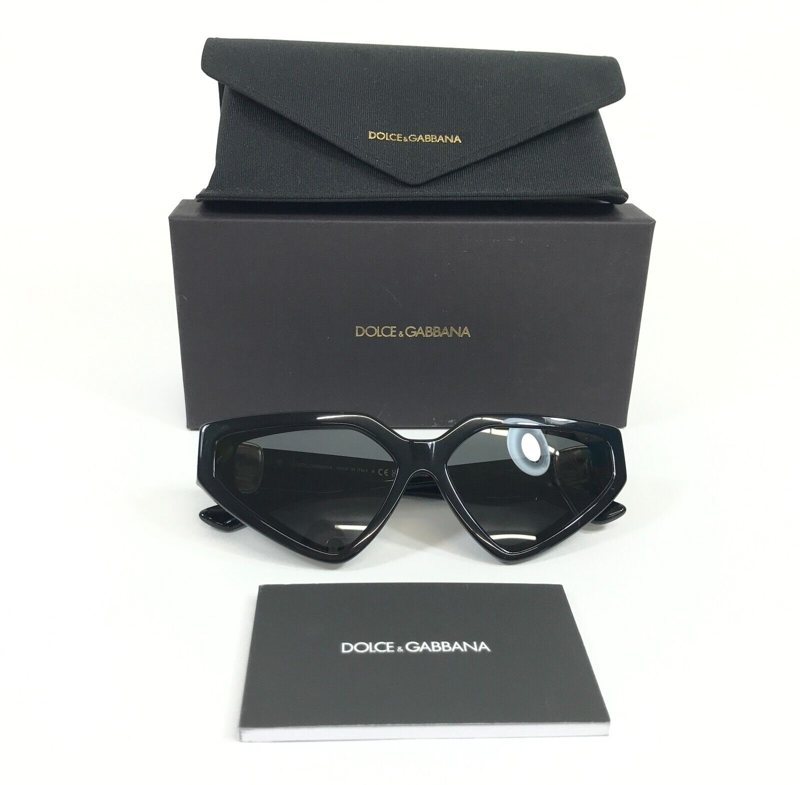Pre-owned Dolce & Gabbana Sunglasses Dg4469 501/87 Black Butterfly Gray Lenses 59-15-145
