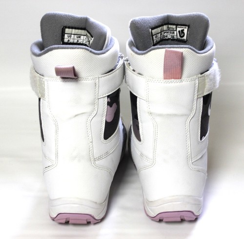 Burton Kids Snowboarding Boots White with Gray and Pink Size 6 Winter Sport Gear