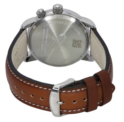 Pre-owned Zeppelin Lz126 Los Angeles Pulsometer Leather Strap Green Dial 86444 Mens Watch
