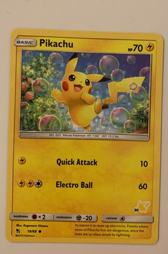 Pikachu on the Ball ポケモンカード Pikachu - Pokemon - 2019 - 19/68 - Stamped | eBay