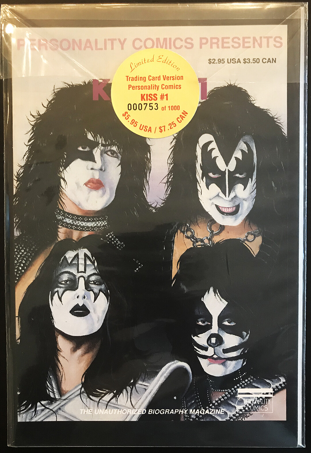 KISS #1 RARE LIMITED EDITION COMIC 1000 PRINTED W/ TRADING