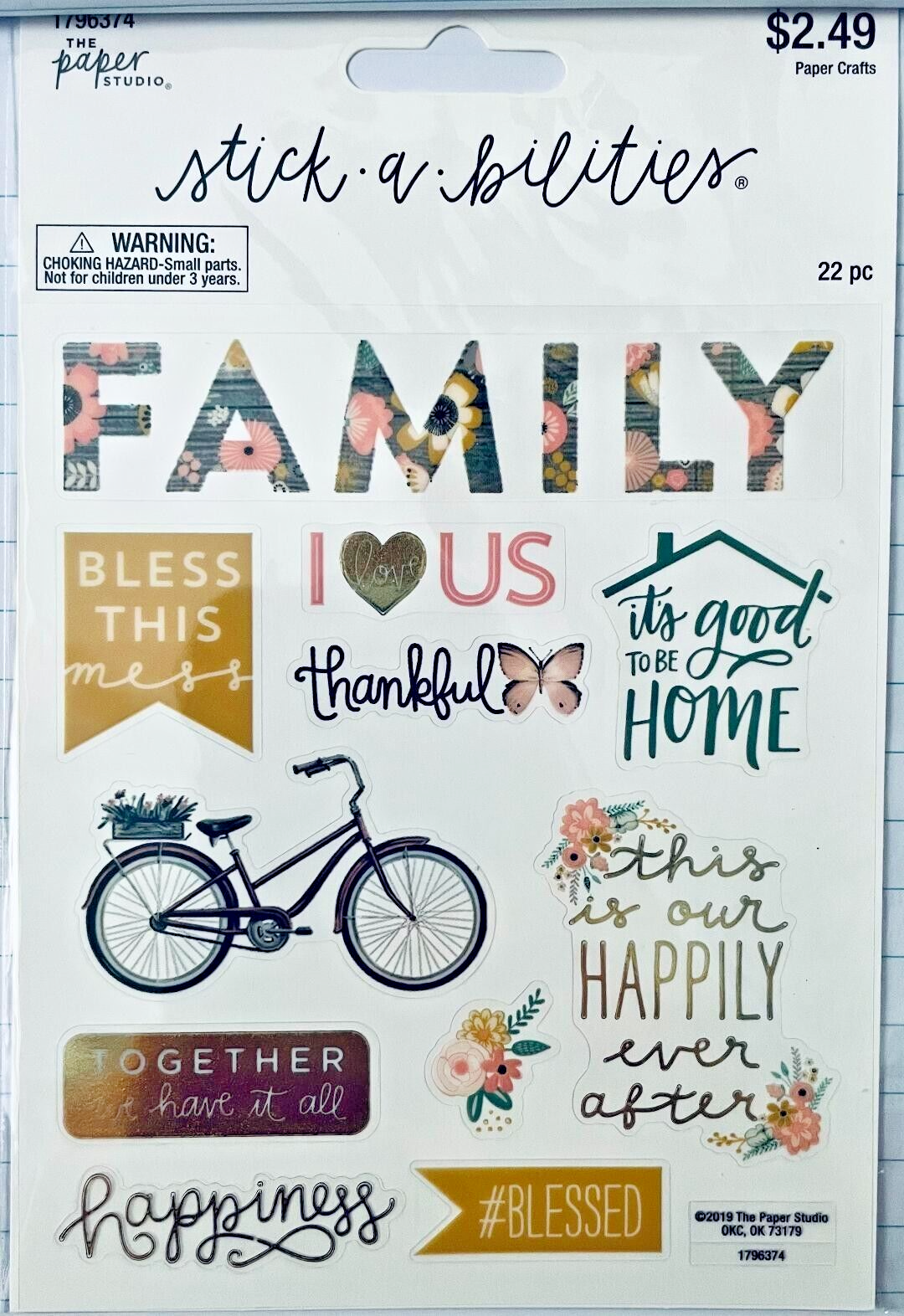 The paper studio Stick a bilities Home & Family stickers 22pc