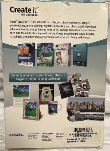 Corel Create it ! Fun Collection Photo Editing Scrapbooking NEW