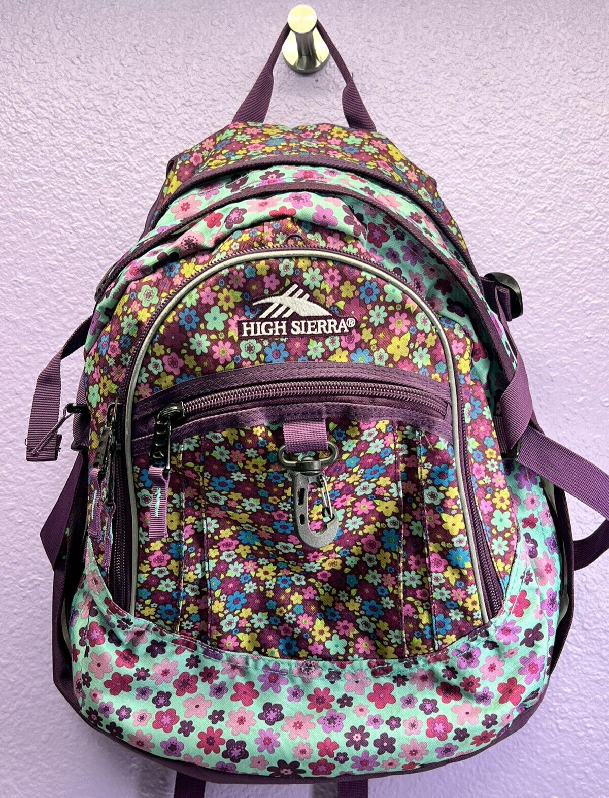 High Sierra Purple Flower Print Fat Boy Laptop Laptop Large 