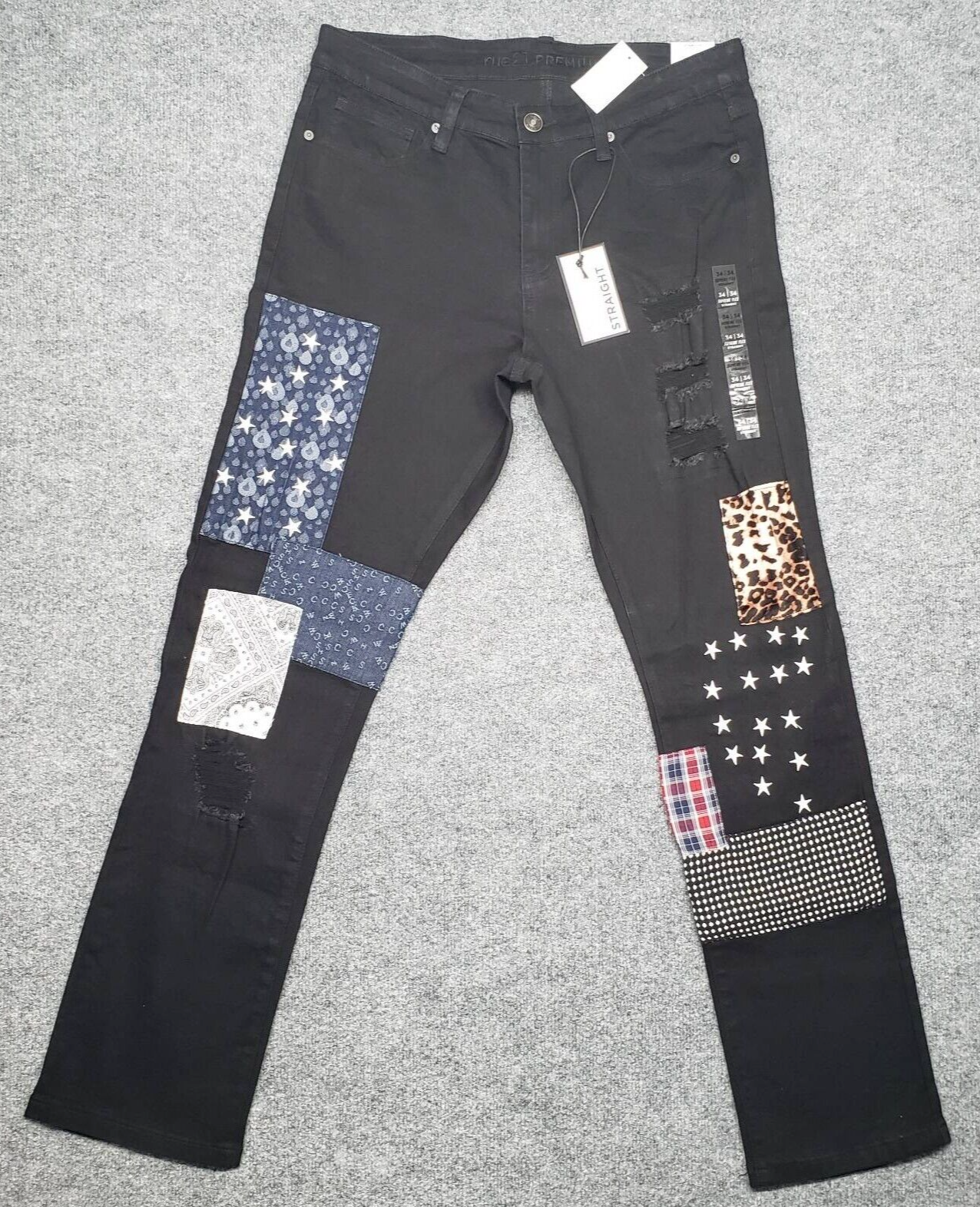 Rue21 Jeans Mens 34X34 Black Denim Straight Stretch Supreme