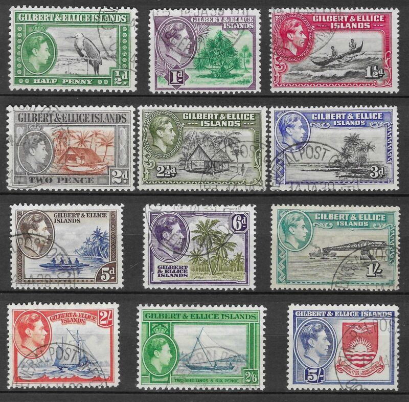 GILBERT AND ELLICE Is. 1939-55 SET (12) FINE-VERY FINE USED. SG. 43-54.   (9753)