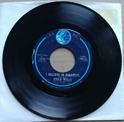 VIOLA WILLS I Believe In Miracles 45 7'' R&B SOUL Record Vinyl RARE 1975 E.A.R.