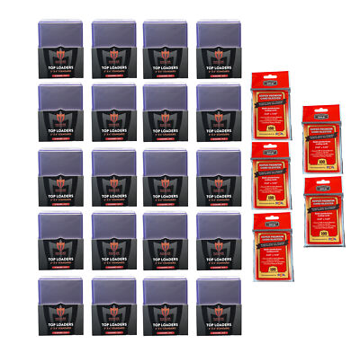 500 Max Pro 35pt Regular Size Trading Card Toploaders + Premium Soft Sleeves NEW