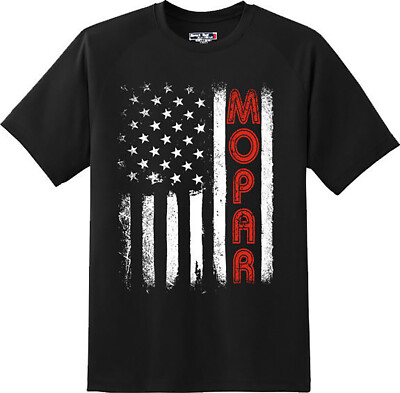 Mopar Flag  America  Motor Car Sports Racing Gift T Shirt  New Graphic Tee 
