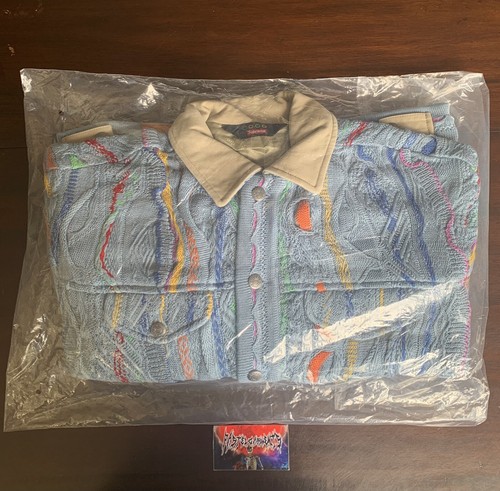 Supreme x Coogi Trucker Jacket Blue Size Medium Box Logo BRAND NEW