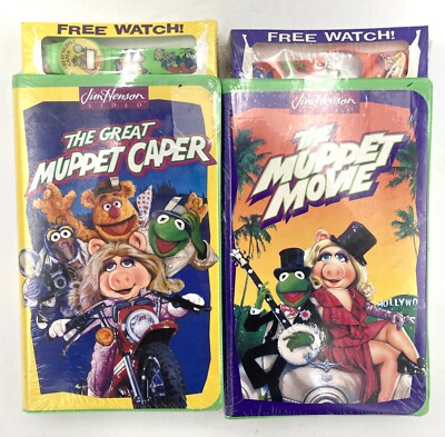 The Muppet Movie & Great Caper w/ Watch VHS Clam Shell 1993 NEW SEALED 2 Videos