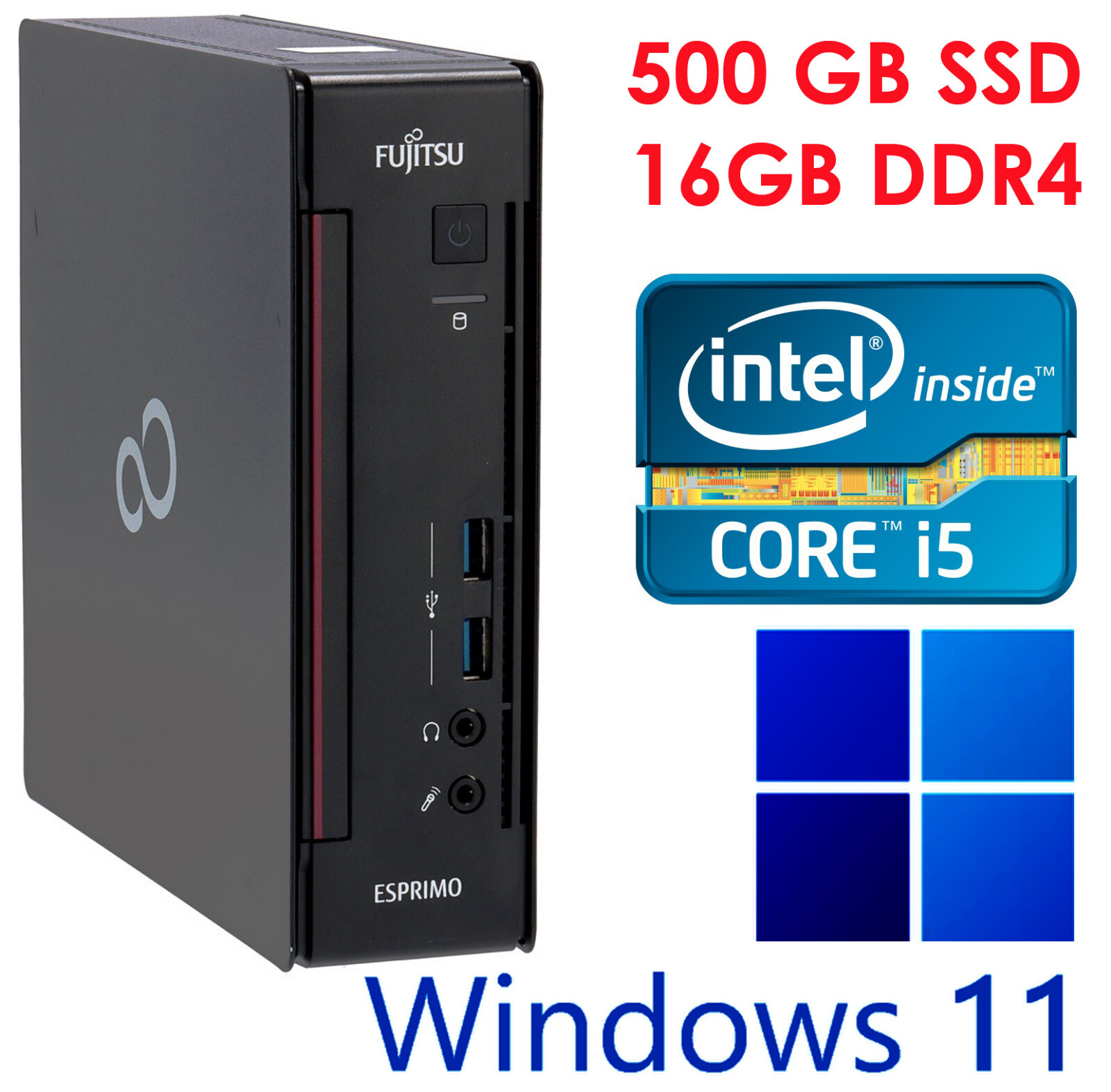 Fujitsu Esprimo Q956 Intel i5-6500T 16GB DDR4 500GB SATA SSD Fujitsu Esprimo Q956 Intel i5-6500T 16GB DDR4 500GB SATA SSD